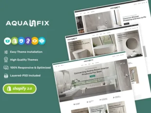 AquaFix Plumbing Supplies, Apparatuses, Luxury Bathroom Accessories Shopify Theme